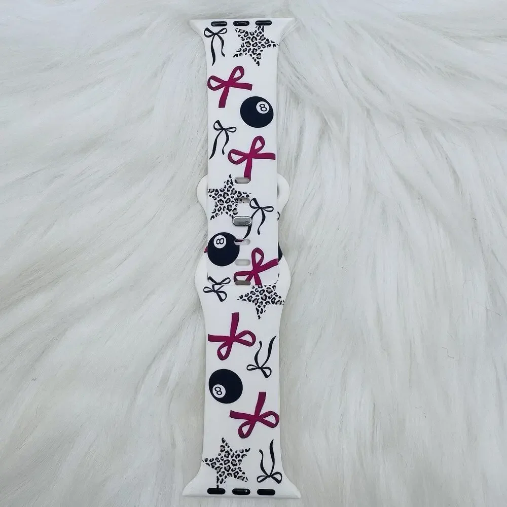 New Pink Bow & Stars Design Watch Band For Apple Watch 38mm / 40mm / 41mm